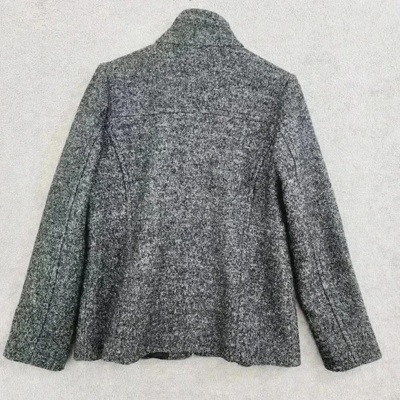 Lands End Womens Wool Blend Zip-Up Jacket Size 14 Gray Mock neck - Picture 2 of 8